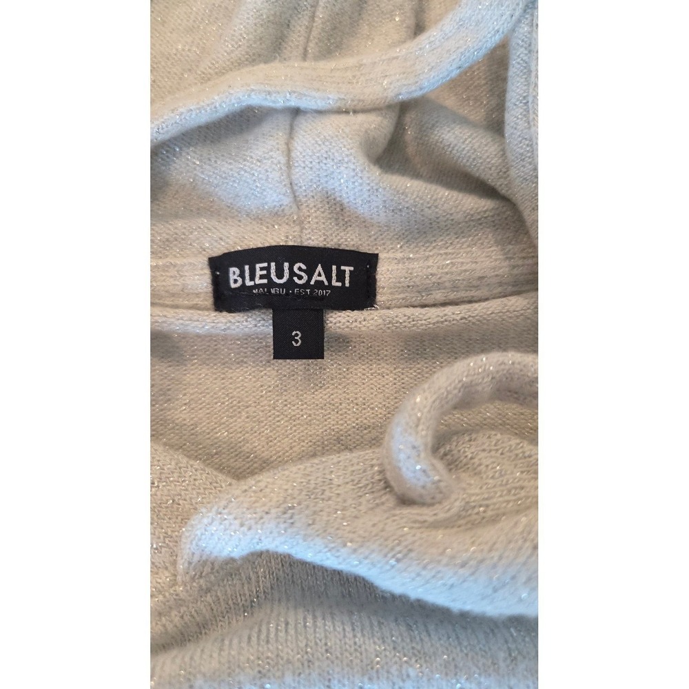 Bleusalt The Malibu Hoodie Cropped Shimmer Tencel White Coastal Size 3 - Picture 2 of 10